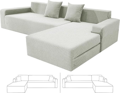 ZNSAYOTX Sectional Couch Covers, Stretch Jacquard Slipcovers by ZNSAYOTX