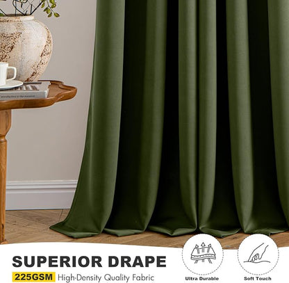 MIULEE Blackout Curtains for Bedroom 2 Panels 40 x 36 Inch Long Olive Green | - Image 6