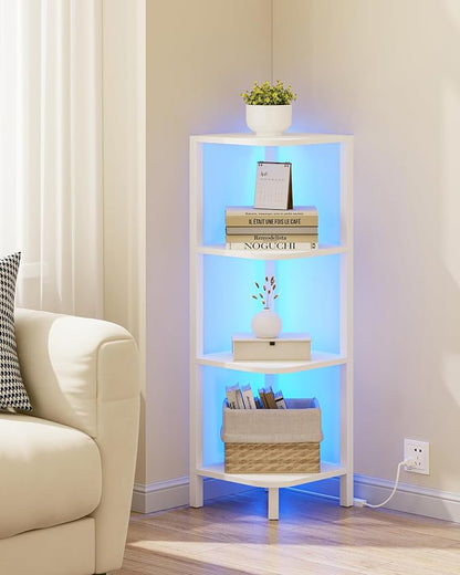 TUTOTAK Corner Shelf, 4-Tier Corner Bookshelf - Image 5