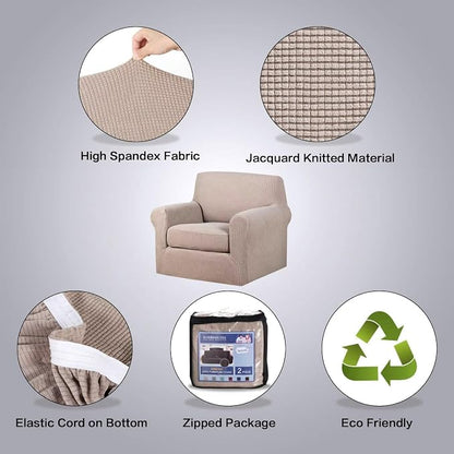 H.VERSAILTEX Armchair Slipcover Chair Cover 2 Piece Stretch Slipcovers - Image 6