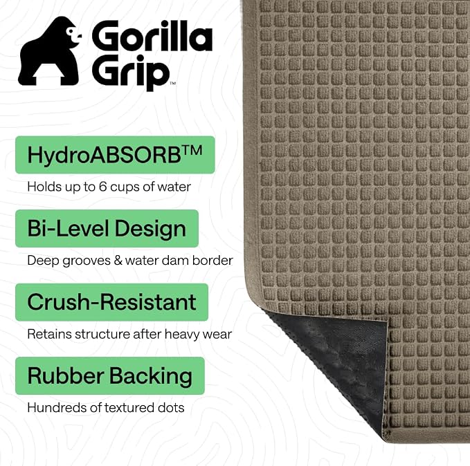 GORILLA GRIP® Ultra Absorbent Front Door Mat Outside Entrance, Traps Dirt and - Image 2