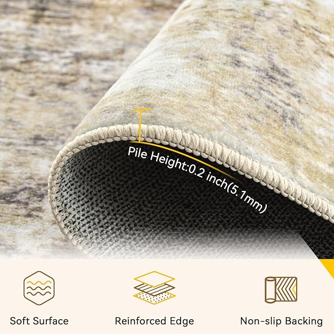RELEANY Washable Round 8ft Area Rug - Image 3