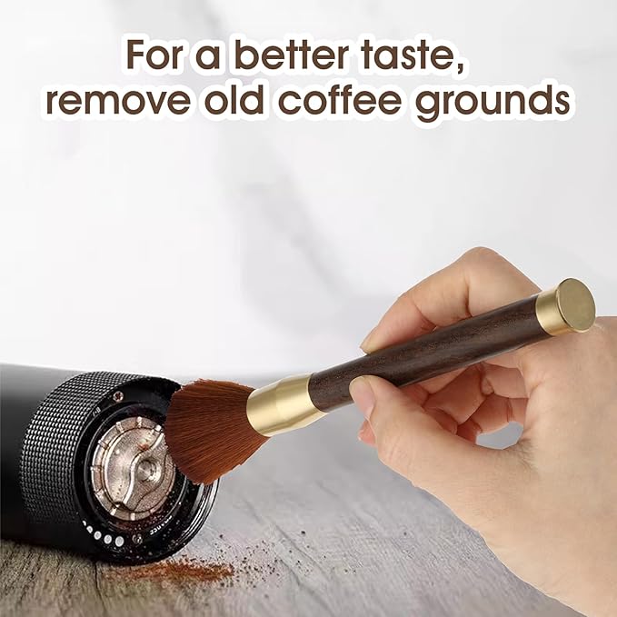 Molain Coffee Cleaning Brush, 16.7x1.58CM Coffee Machine Brush Coffee Accessories Cleaning Brush Barista Brush for Coffee Grinder and Espresso Machine with Vegan Brush Hair