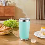 20 oz Tumblers Bulk Stainless Steel Tumbler with Lid Double Wall Vacuum Insulated Coffee Mug 20oz Powder Coated Cup for Hot and Cold Drinks, Turquoise, 12 pack