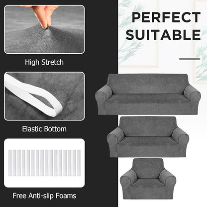 Peryiter 3 Pcs Couch and Loveseat Covers Set Sofa Cover - Image 4