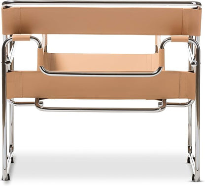 Baxton Studio Jericho Leather Mid-Century Modern Accent Chair - Image 6