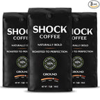 Shock Coffee Ground, The Strongest Caffeinated All-Natural Coffee, Up to 50% more Caffeine. 3 pounds