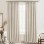 Natural Pinch Pleated Linen Curtains 92 Inches Long 2 Panels Set by PleatedDrapes