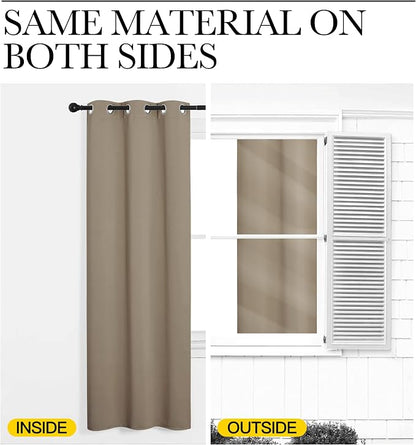 NICETOWN Taupe Room Darkening Curtains - Image 5