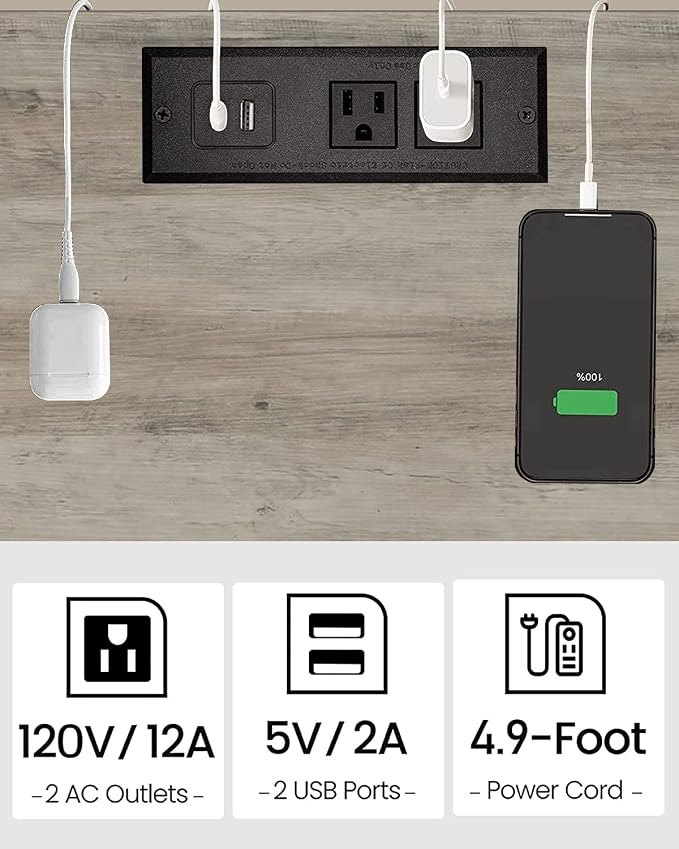 TUTOTAK End Table with Charging Station, Small Side Table with Outlets - Image 6