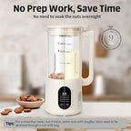 Automatic Nut Milk Maker, 8 in1 40oz Soybean Milk Machine for Homemade Almond, Oat, Soy, Coconut, Plant-Based Milk and Non Dairy Beverages, 12 Hours Timer/Auto-clean/Room Temp/Keep Warm/Boil/Low-Noise