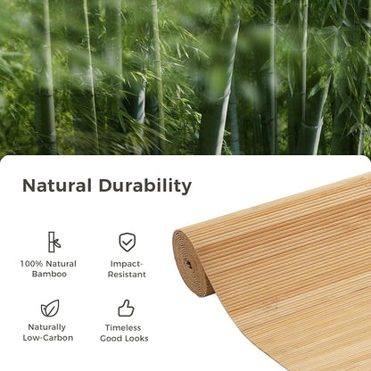 OUZUGIE 1 Pack 96x24 Inch Natural Bamboo Wall Panel – Yellow Burned Pole Wrap - Image 7