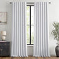 MIULEE 100% Blackout Linen Curtains 42 x 108 Inch Grayish White 2 Panel | by MIULEE