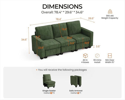 CHIC HOUSE Modular Sectional Sofa - Image 2