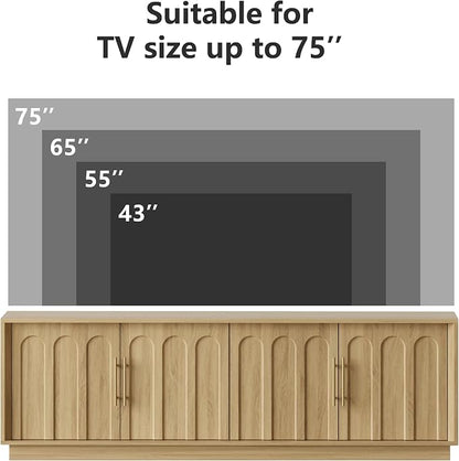FORTUNETEC TV Stand for 75 Inch TV, Mid Century Modern TV Stand - Image 7