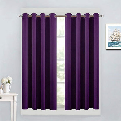 Yakamok Room Darkening Curtains 52x45 inch Length Purple-Living Room | 2 panels by Yakamok