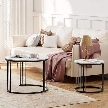 Garden 4 you Coffee Table Faux Marble Nesting Table - Image 6
