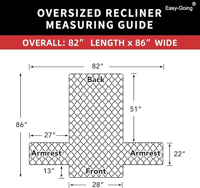 Easy-Going Oversized Recliner Chair Slipcover Reversible Sofa Cover Water - Image 6