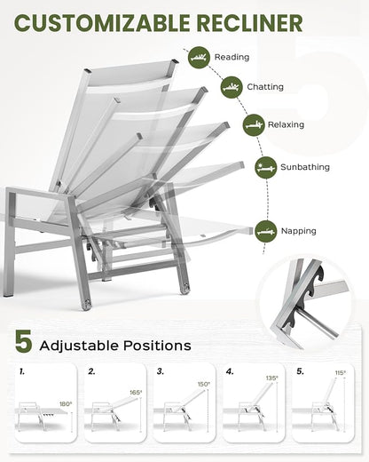 Vexwalx Patio Chaise Lounge Outdoor - Image 5