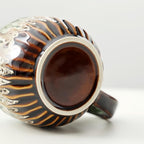 20oz Raku Glaze Coffee Mug - Unique Handcrafted Look Ceramic Cup, Large Tea Mug, Microwave & Dishwasher Safe (green)