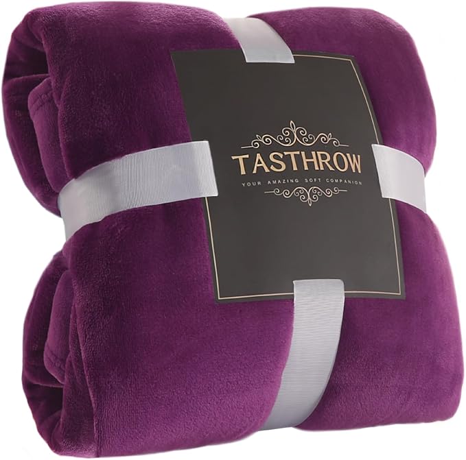 TASTHROW Large Flannel Fleece Throw Blanket, 50×70 Inch | Cozy Lightweight by TASTHROW