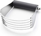 Spring Chef Large Gray Dough Blender For Baking, Heavy Duty Dough Cutter Tool, Stainless Steel Manual Pastry Cutter Tool with Sharp Blades, Dishwasher Safe Pastry Blender for Easy Mixing