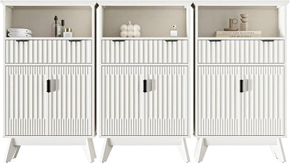 Fatmok Buffet Cabinet with Storage Set of 3, Wood Buffet Sideboard Console Table by Fatmok