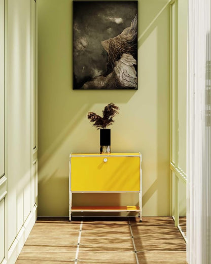 Metal Sidetable with Flap Door, 27.5" Height - Image 8