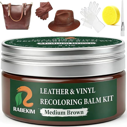 Medium Brown Leather Repair Kit, Leather Recoloring Balm – Restore & Repair by Unknown