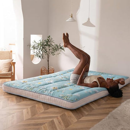 MAXYOYO Rustic Floral Korean Futon Mattress, Japanese Floor Mattress Quilted - Image 2