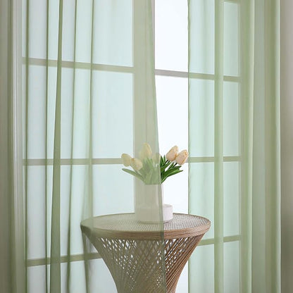 Sage Green Sheer Curtains 120 Inches Long 2 Panels Set, 59 Inch Extra Wide Soft - Image 3