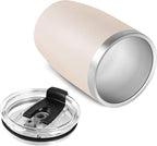 VEGOND Stainless Steel 12 oz Tumblers bulk Vacuum Insulated Double Wall Travel Tumbler with Lid and Straw Reusable Tumbler, Beige 6 pack