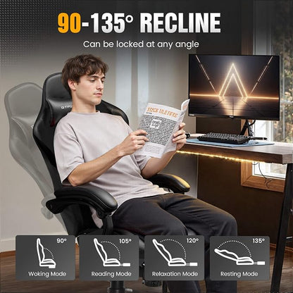 GTPLAYER Gaming Chair with Pocket Spring Cushion, Leather Office Chair with - Image 7