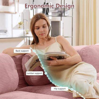 Boneless Sectional Couch, No Assembly Required, 81.8” Modular Cloud Sofa - Image 4