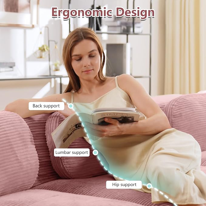 Boneless Sectional Couch, No Assembly Required, 117.3” U Shaped Modular Cloud - Image 4