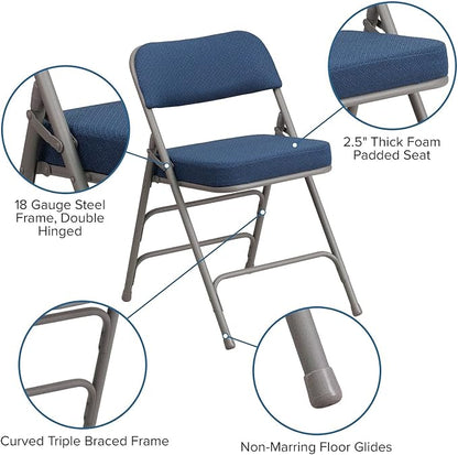 Flash Furniture 2 Pack HERCULES Series Premium Curved Triple Braced & Double - Image 6