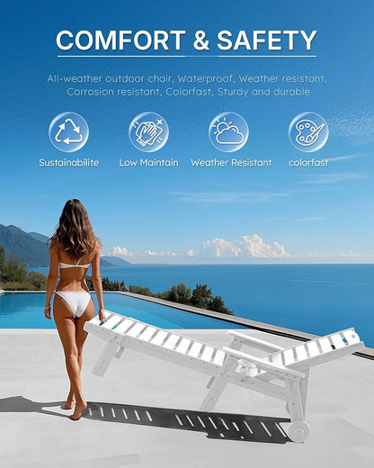 Patio Chaise Lounge Chair Set of 4, Oversize Lounge Chairs - Image 7