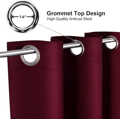ChrisDowa Blackout Curtains for Bedroom and Living Room 2 Panels Set | Thermal - Image 2