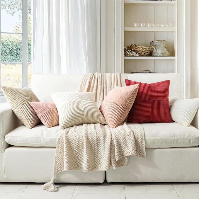 MIULEE Cream White Decorative Lumbar Throw Pillow Covers 14x22 Inch 2 Pack | - Image 5