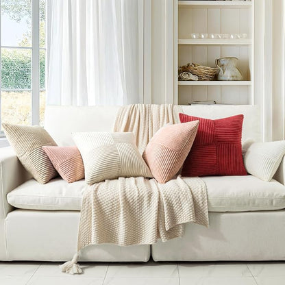 MIULEE Cream White Decorative Lumbar Throw Pillow Covers 14x22 Inch 2 Pack | - Image 5