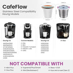 2 Pack Roogaluckeep Reusable Stainless Steel Coffee Pod Capsules, Stainless Steel Reusable K -Cups for Keurig, Refillable Coffee Filters for Keurig Family