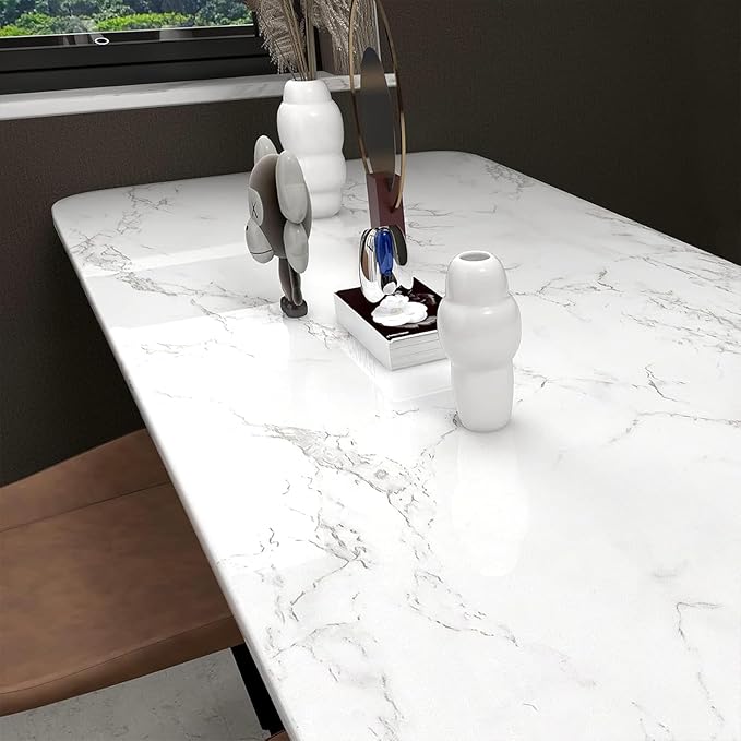 practicalWs Marble Paper Granite Gray/White Roll Kitchen Countertop Cabinet - Image 2