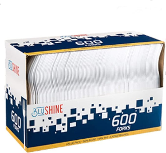 [600 Pack] White Disposable Plastic Forks - Practical Cutlery for Parties, Lunches, Picnics, and Long Trips - Great for Meals, Desserts, or Appetizers