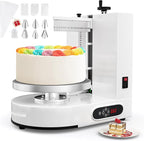 WantJoin Automatic Cake Decorating Machine, 4–12" Cake Icing & Frosting Machine, 60–320 RPM Adjustable Speed, Stainless Steel Cream Spreader with Turntable & Scraper, Commercial Bakery Equipment