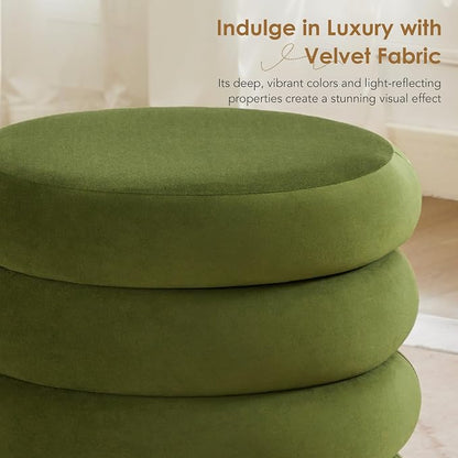 Flouki 19.5" Storage Ottoman Round, Vanity Stools - Image 5