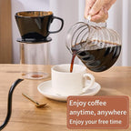Pour Over Coffee Maker, Single Cup Coffee Dripper, Manual Porcelain Slow Brewing Accessories for Travel, Camping, Office, Home, Cafe, Coffee Gifts (White, Medium)