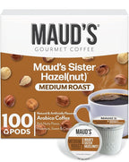 Maud's Sweet Hazelnut Flavored Coffee Pods, 100 ct, Medium Roast Flavored Coffee in Recyclable Single Serve Pods – 100% Arabica Beans, Compatible with Keurig K Cups Maker