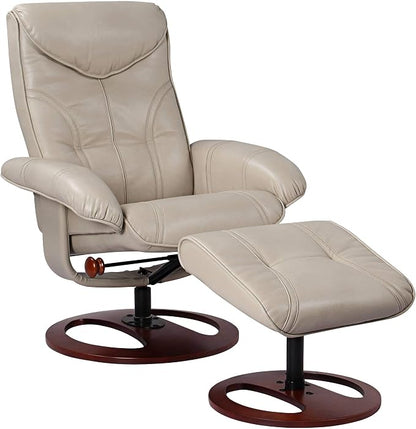 Benchmaster Newport Taupe Swivel Faux Leather Recliner Chair - Image 2