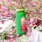 Kodrine 20oz Glass Tumbler with Straw and Lid, Iced Coffee Cups with Bamboo Lids, Glass Cups for Cold Drinks, Smoothie Cup with Silicone Sleeve for Travel, Work, BPA FREE-SpringGreen
