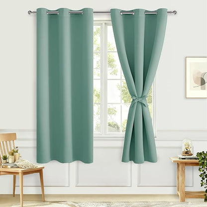 Blackout Curtains for Bedroom, Sage Green, 42 x 72 Inch, 2 Panels | Noise by Hiasan